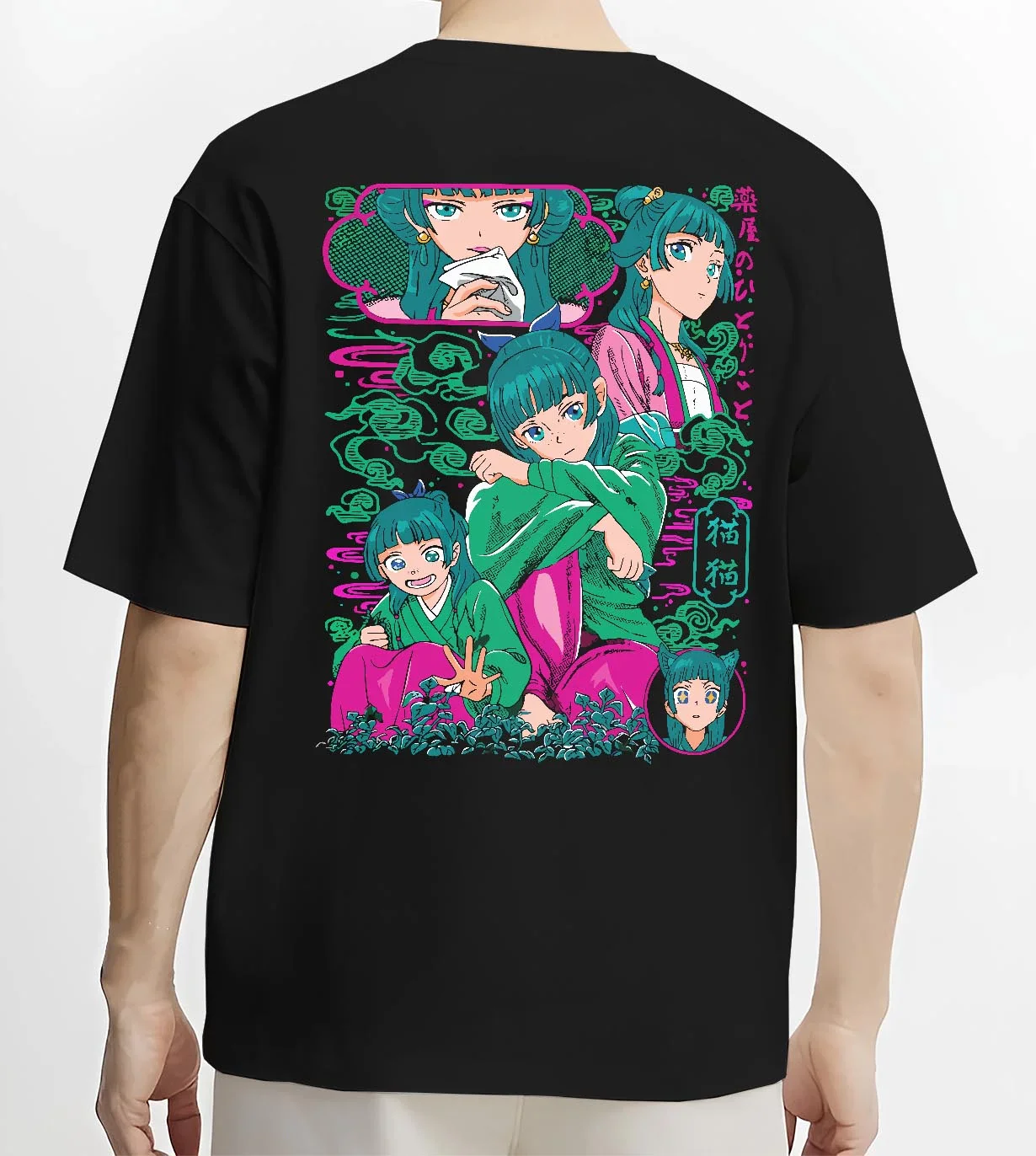 Apothecary Diaries Hoodie Maomao Pink Hair Trio Panel - Image 4