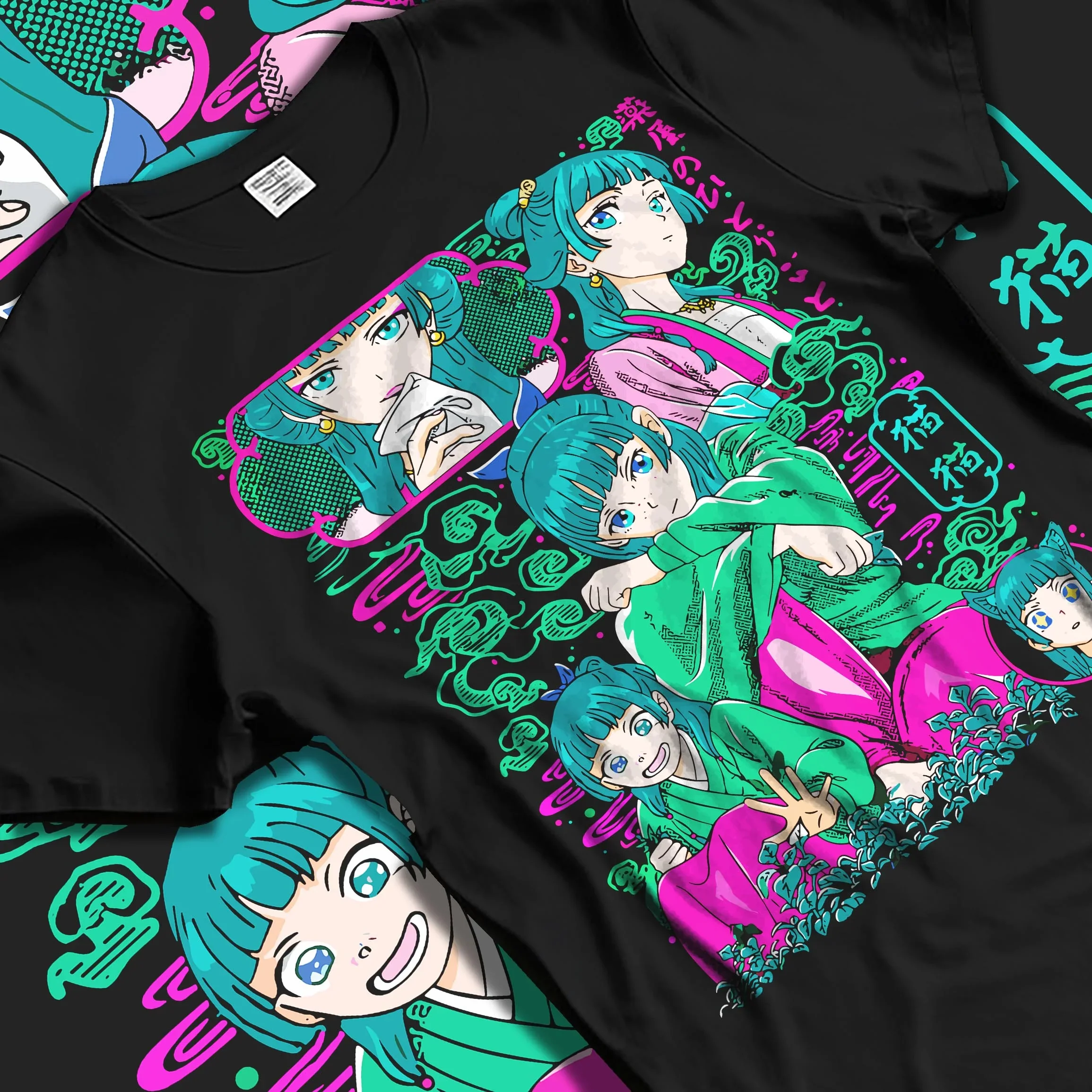 Apothecary Diaries Hoodie Maomao Pink Hair Trio Panel - Image 5