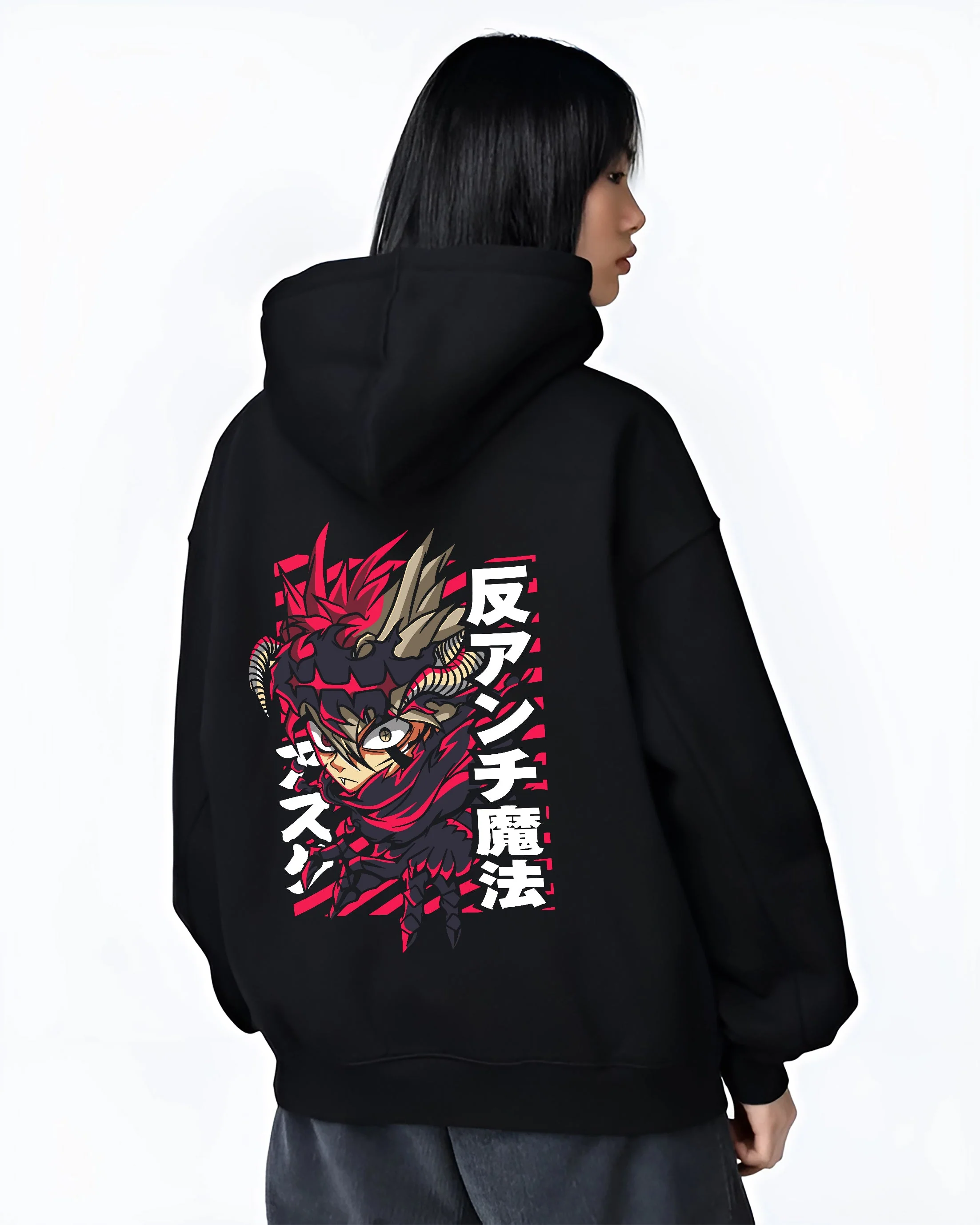 Asta Demon Horns Black Clover Anime Streetwear Hoodie - Image 3