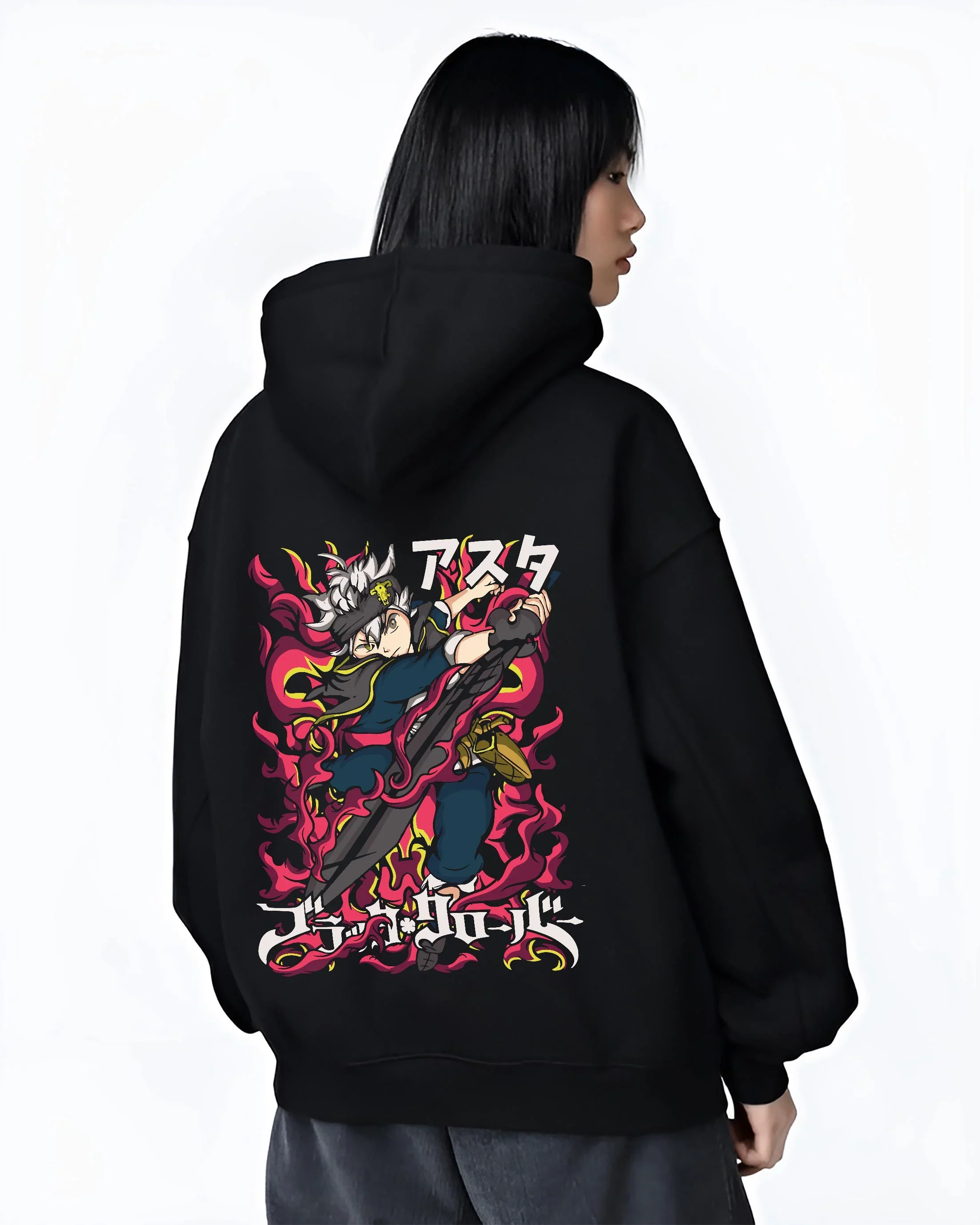 Asta Black Clover Hoodie Magic Sword Red Blade Stance - Image 3