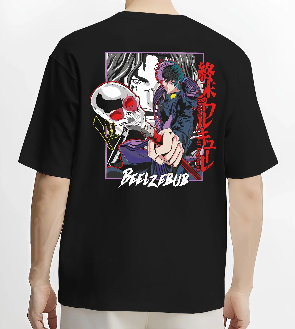 Beelzebub Hoodie Retro Anime Demon King Red Flame - Image 4