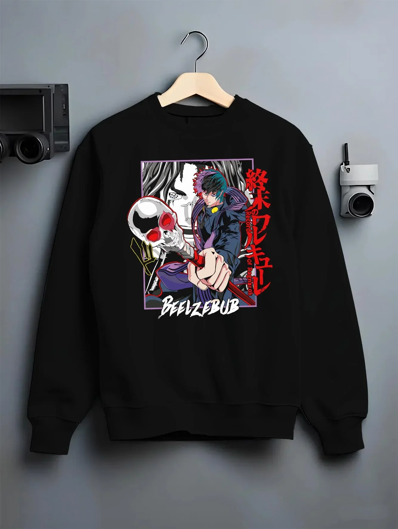Beelzebub Hoodie Retro Anime Demon King Red Flame - Image 6