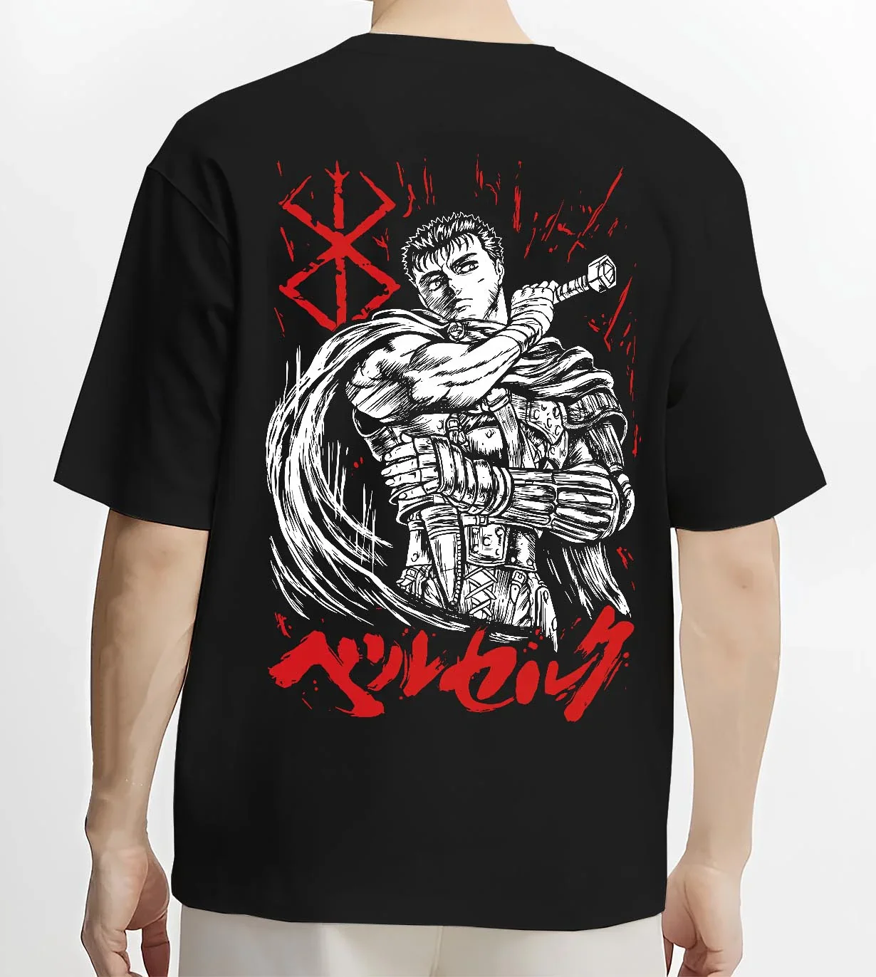 Berserk Guts Hoodie Black Swordsman Dark Blade Stare - Image 4