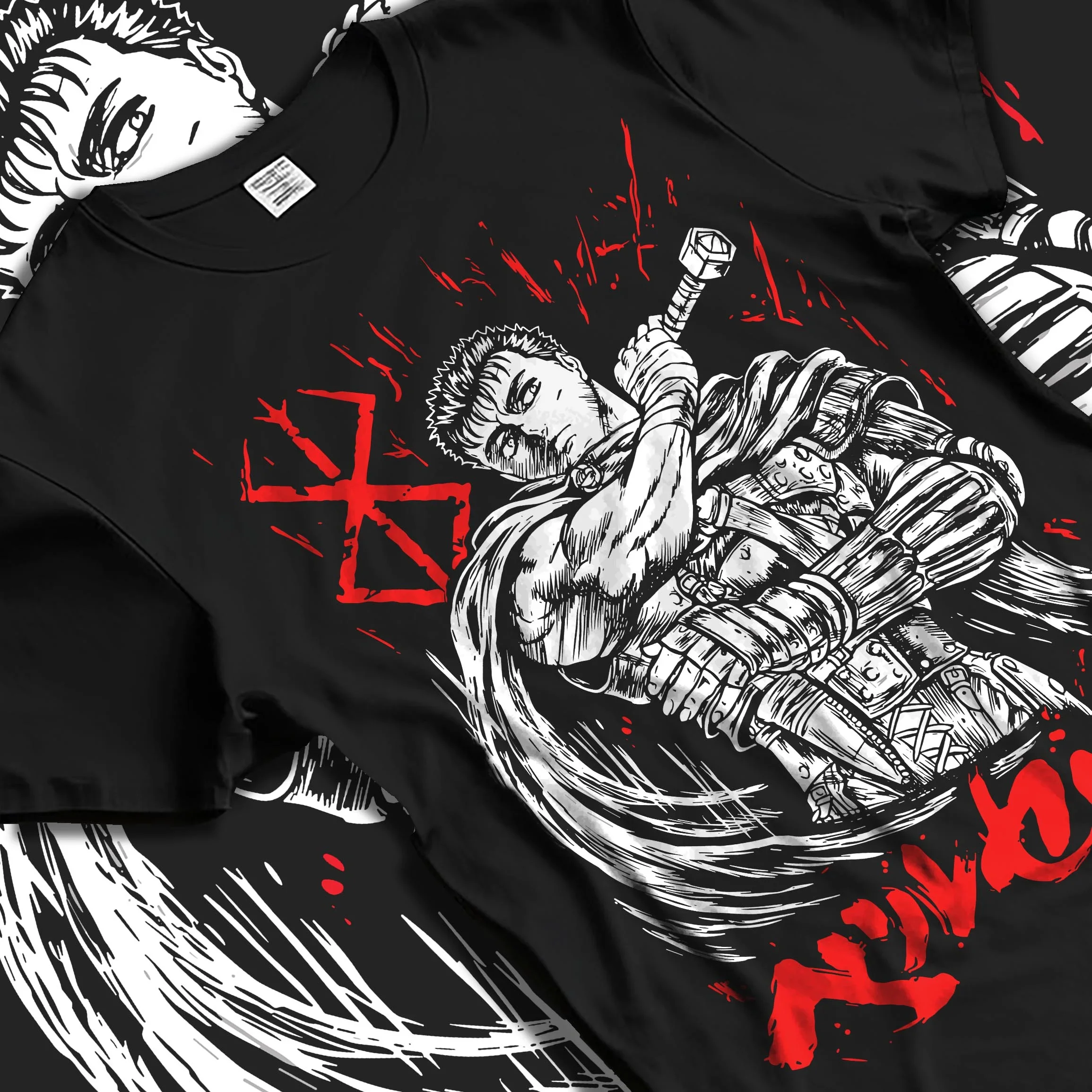 Berserk Guts Hoodie Black Swordsman Dark Blade Stare - Image 5