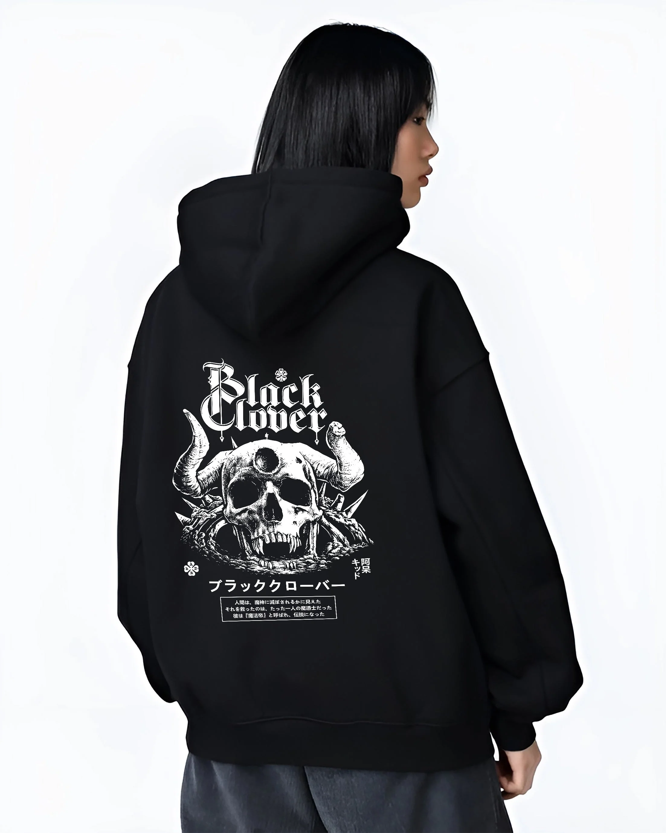 Demon Skull Black Clover Premium Streetwear Hoodie - Image 3