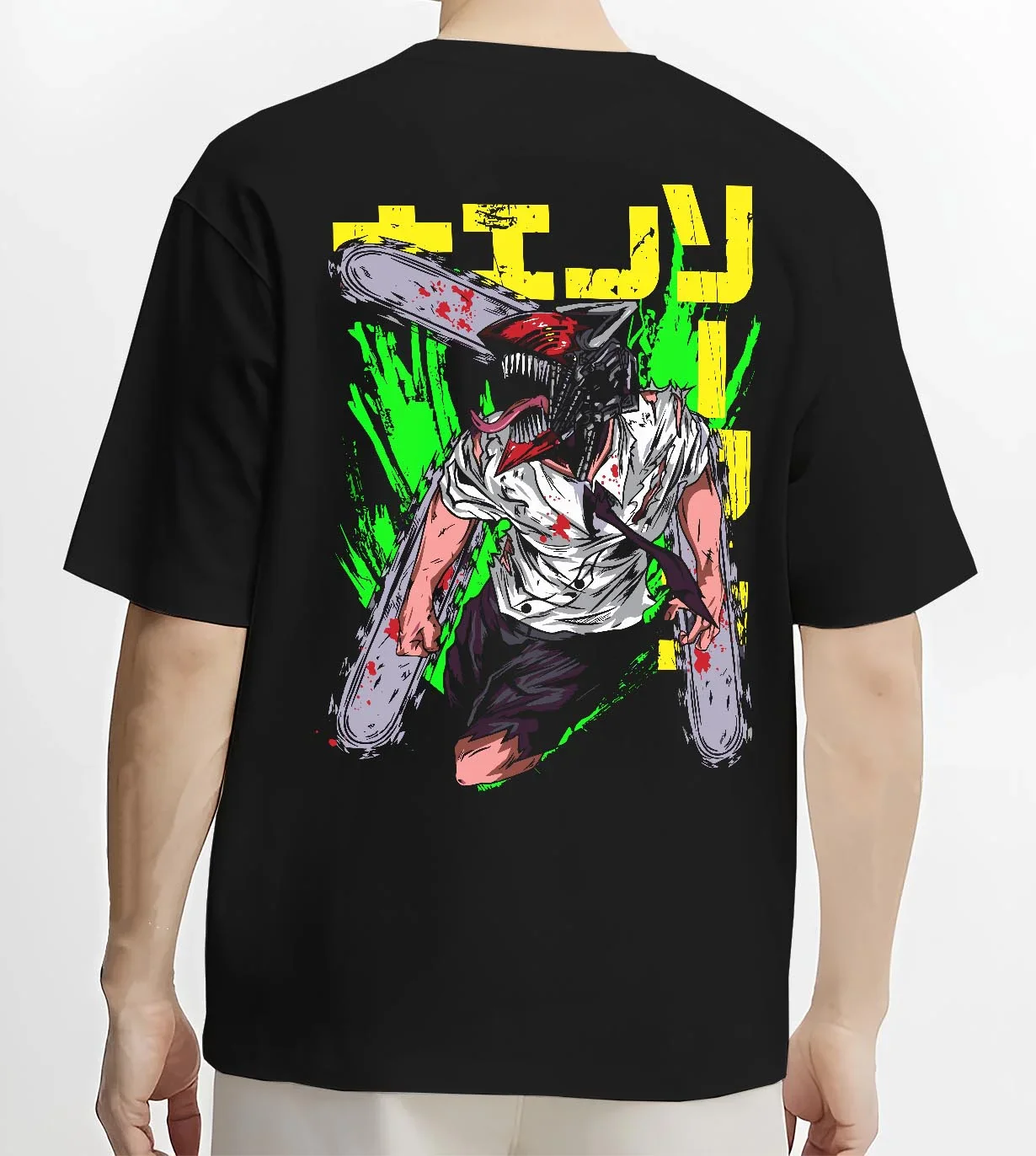 Chainsaw Man Hoodie Denji Devil Hunter Green Slash - Image 4