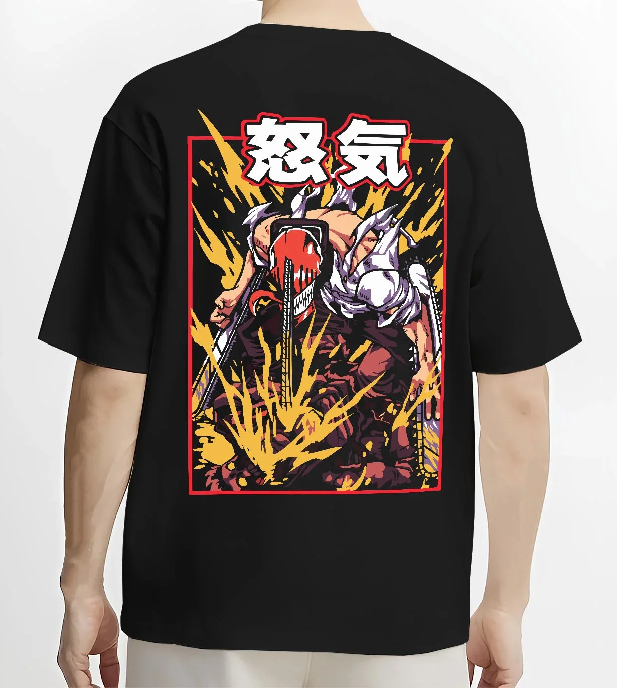 Chainsaw Man Hoodie Denji Devil Hunter Rage Flames - Image 4