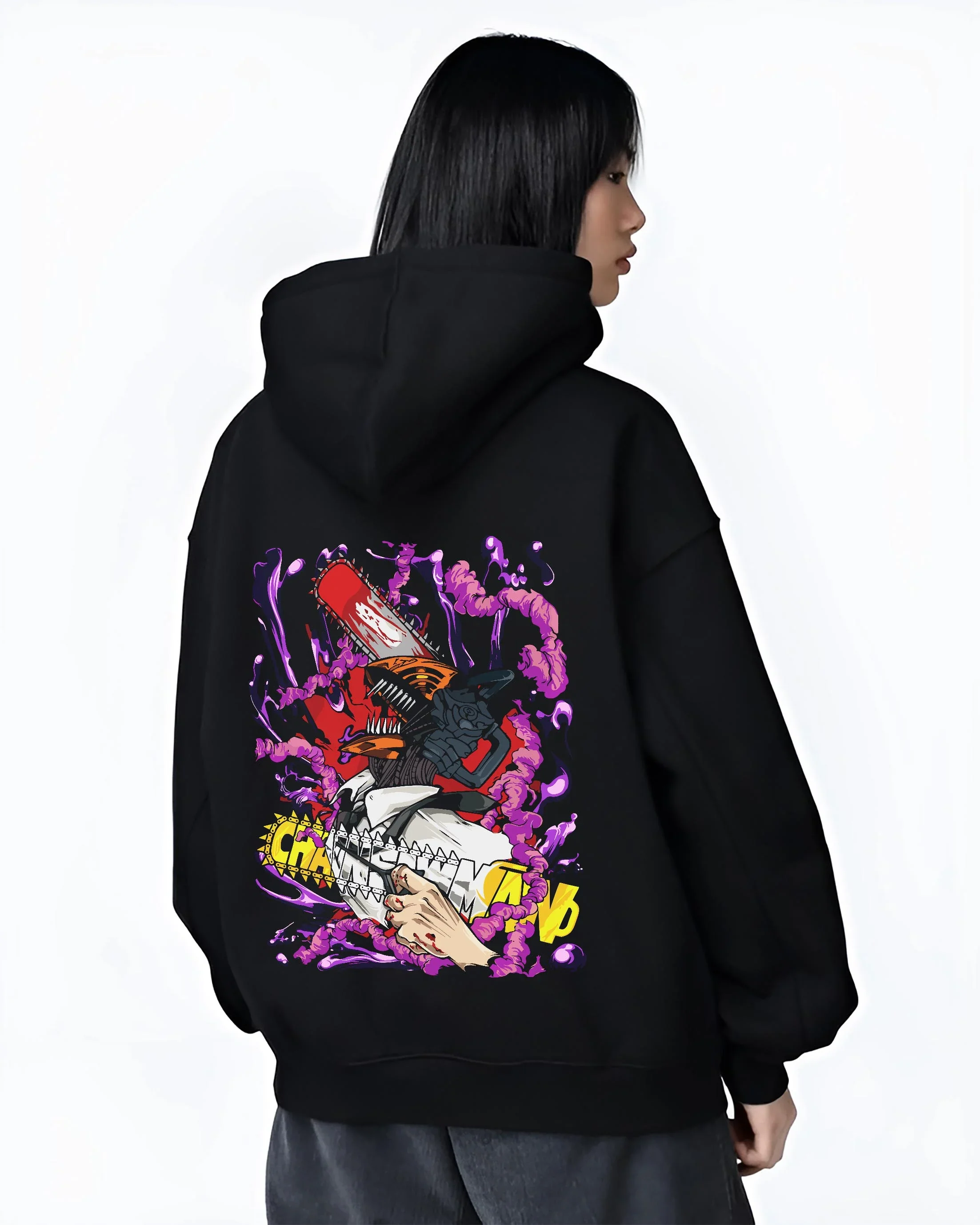 Chainsaw Man Hoodie Denji Devil Hunter Red Chains - Image 3