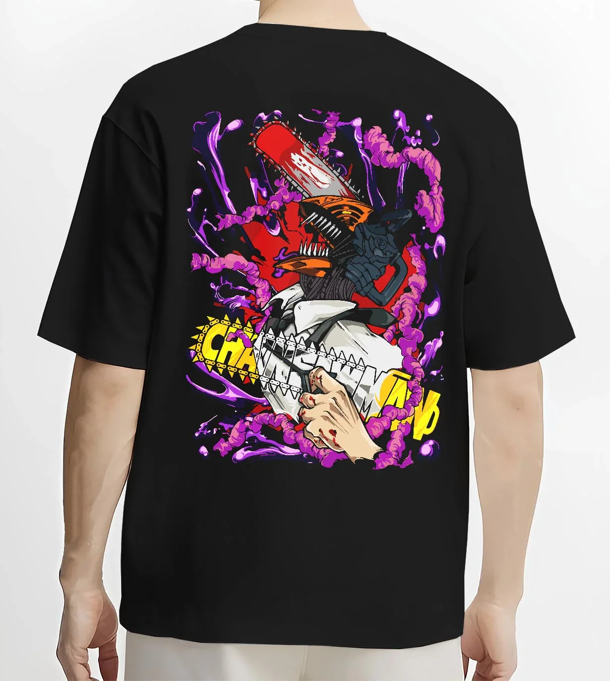 Chainsaw Man Hoodie Denji Devil Hunter Red Chains - Image 4