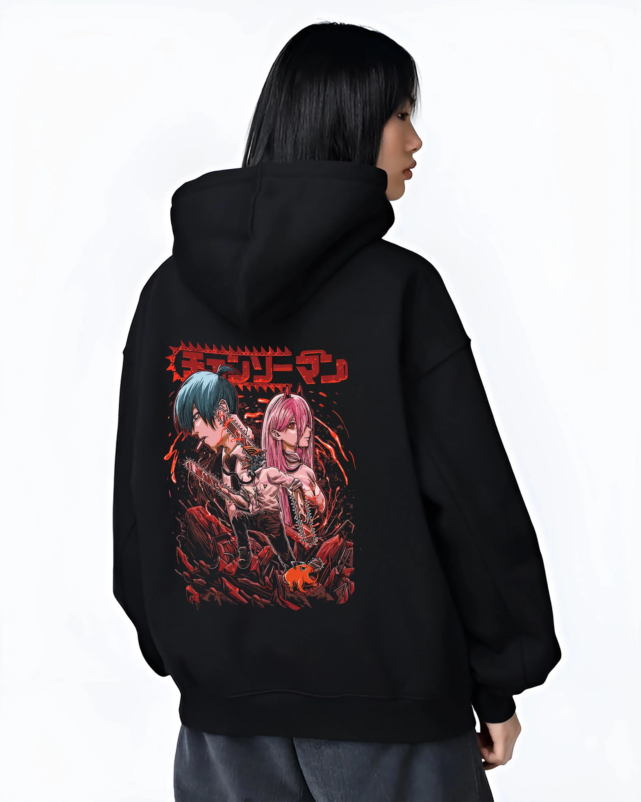Denji, Power & Aki Chainsaw Man Trio Battle Hoodie - Image 3