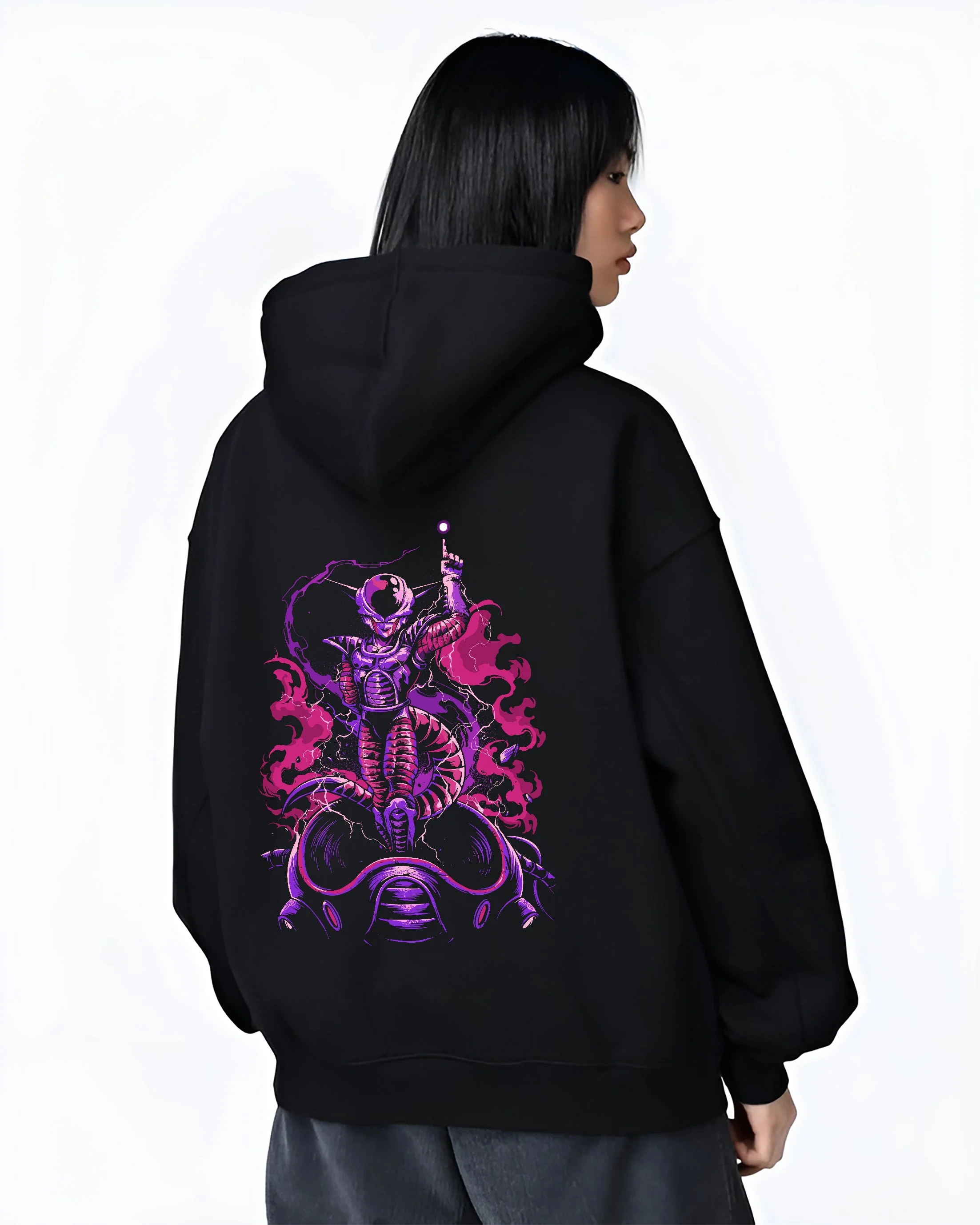 Frieza Dragon Ball Z Hoodie First Form Anime Power Pose - Image 3