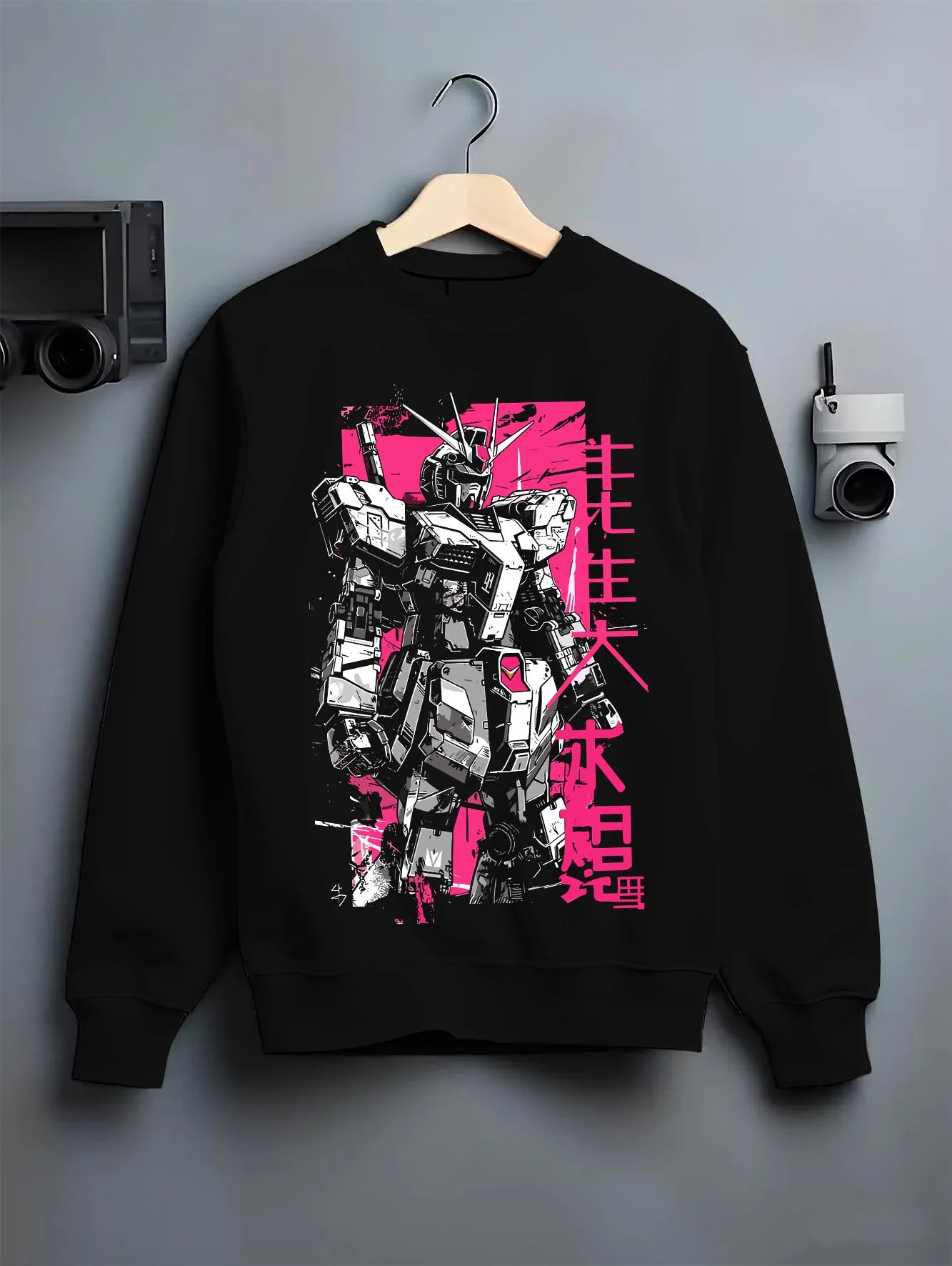 Mobile Suit Gundam Pink Retro Mecha Streetwear Hoodie - Image 6