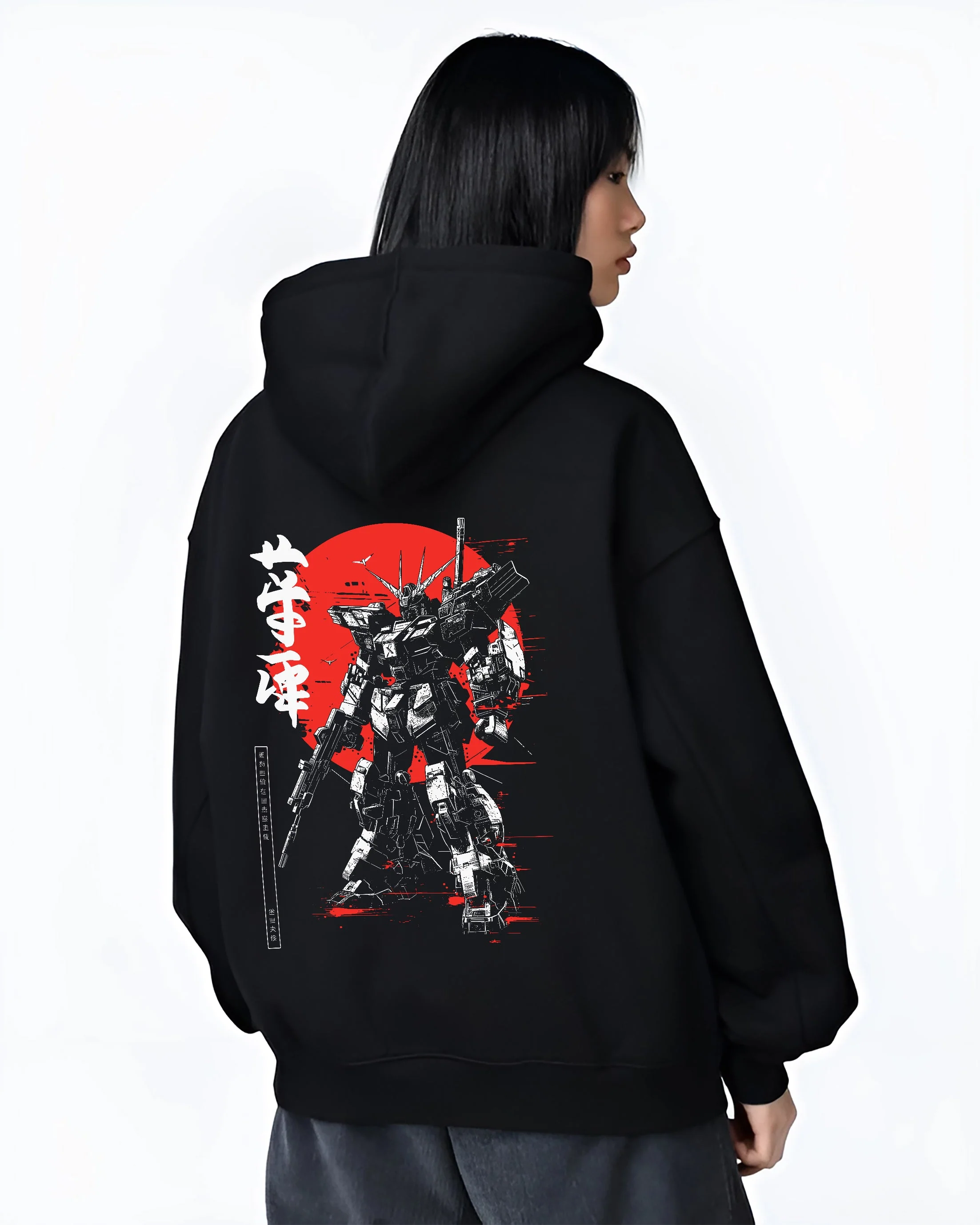 RX-78-2 Gundam Mobile Suit Gundam Retro Red Moon Hoodie - Image 3