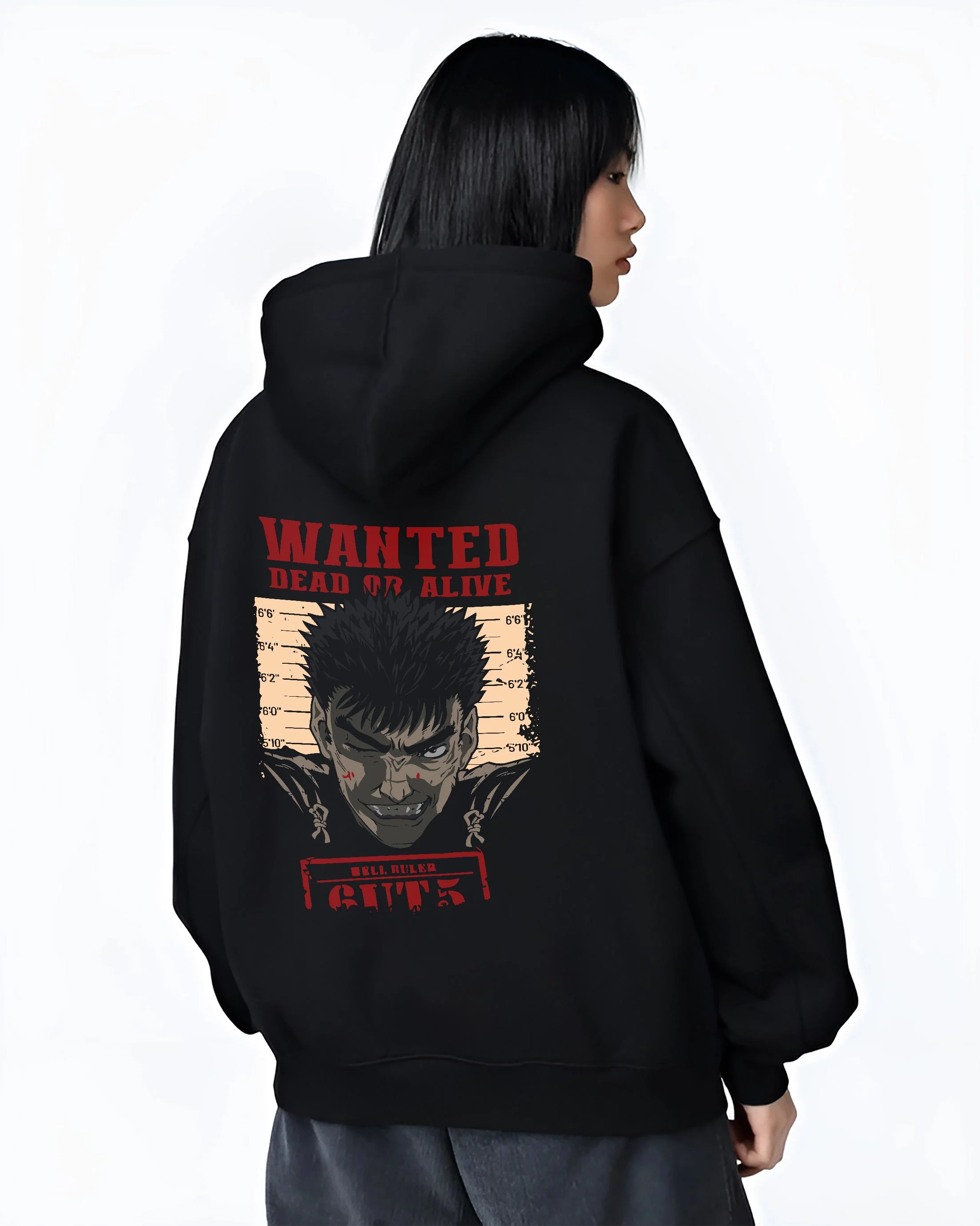 Guts Convict Mugshot Berserk Anime Hoodie Streetwear - Image 3