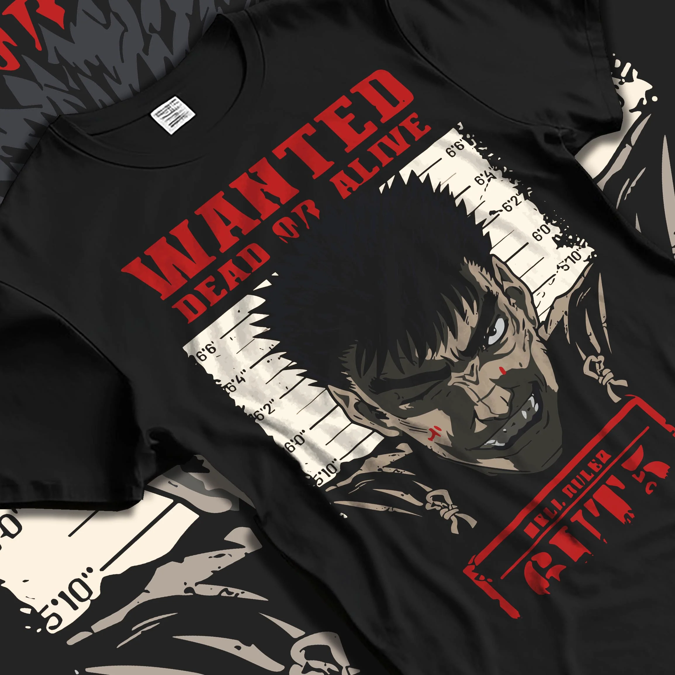 Guts Convict Mugshot Berserk Anime Hoodie Streetwear - Image 5