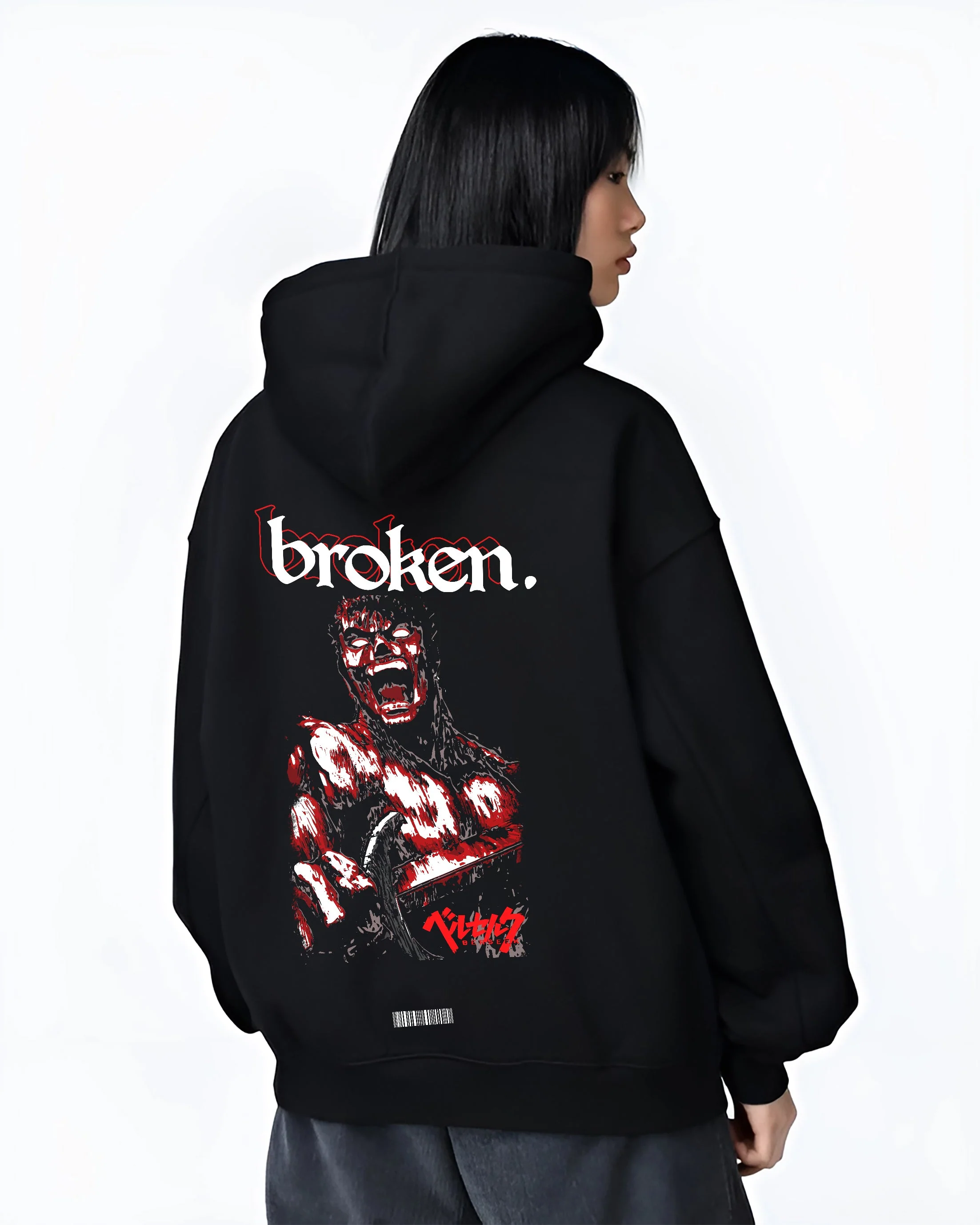 Guts “Broken” Berserk Black Swordsman Dark Fantasy Hoodie - Image 4