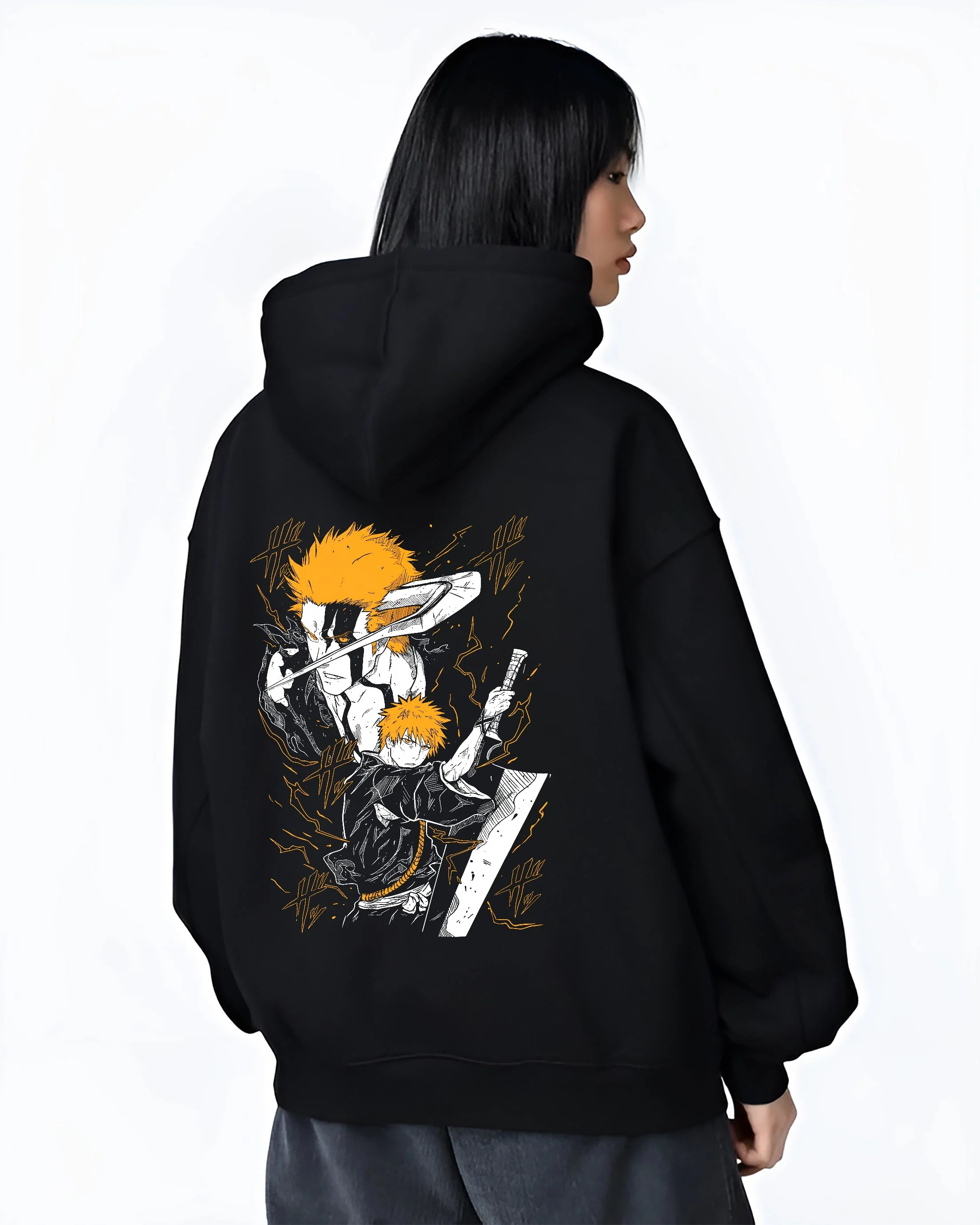 Hollow Ichigo Kurosaki Bleach Bankai Mask Anime Hoodie - Image 3