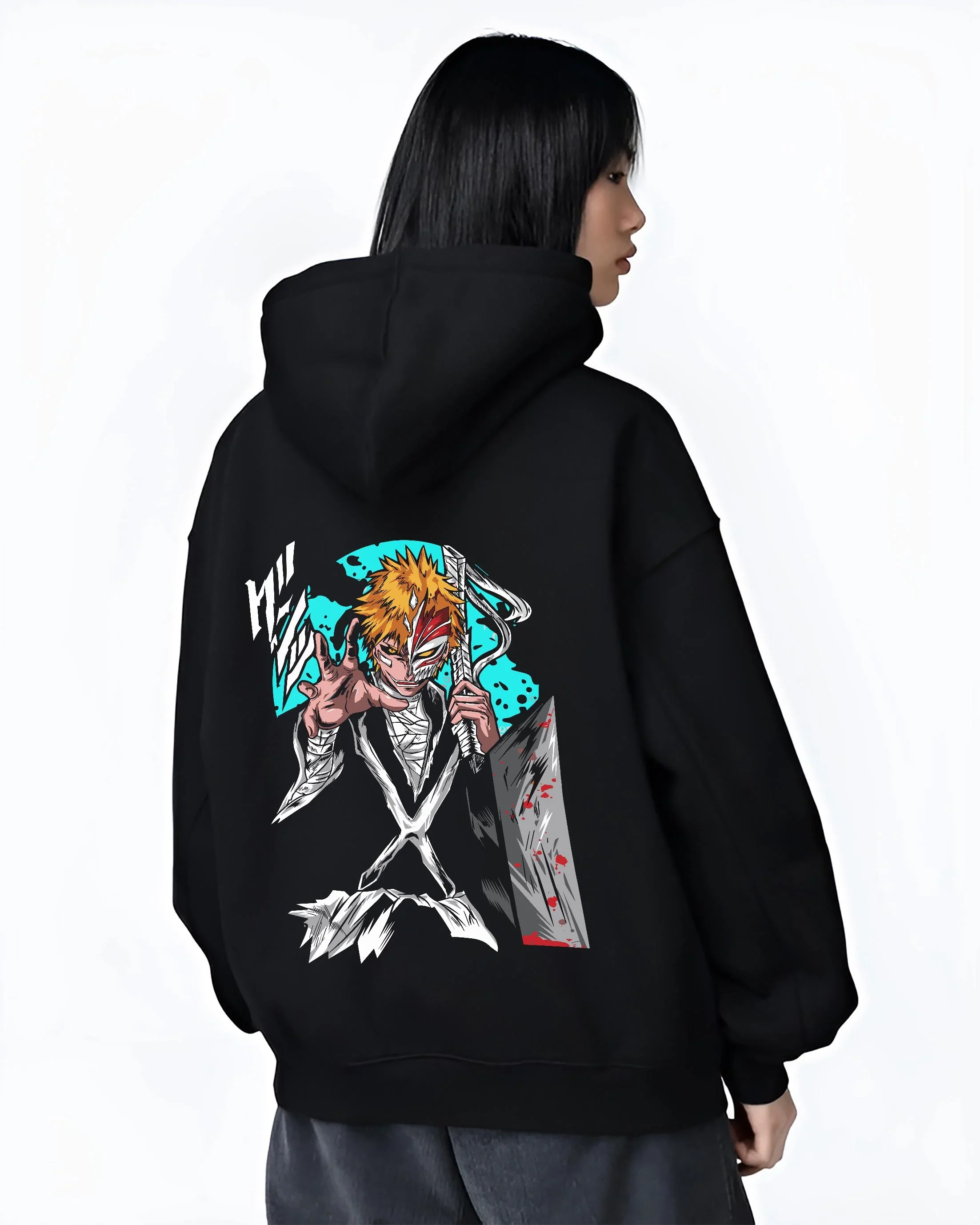 Ichigo Hollow Mask Hoodie Bleach Anime Warrior Jumper - Image 3