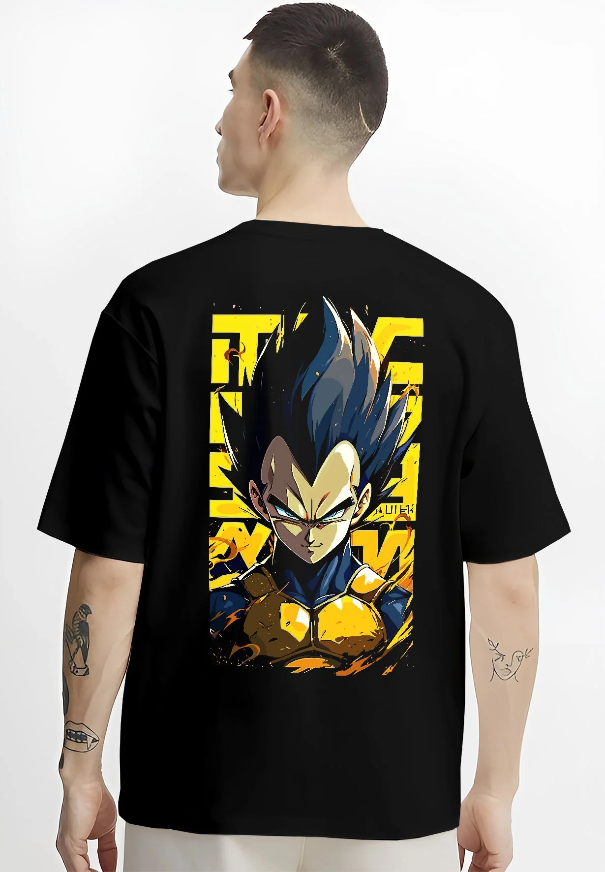 Vegeta Dragon Ball Z Hoodie Saiyan Prince Yellow Aura Power - Image 4